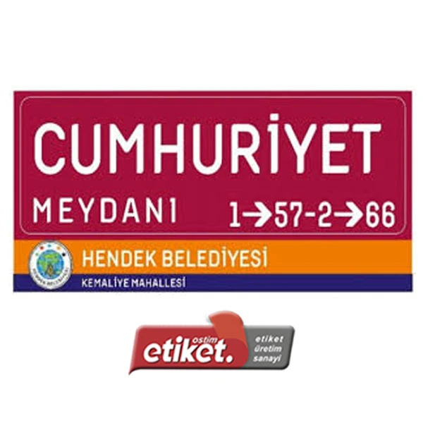 Duvar Tipi Cadde Levhaları