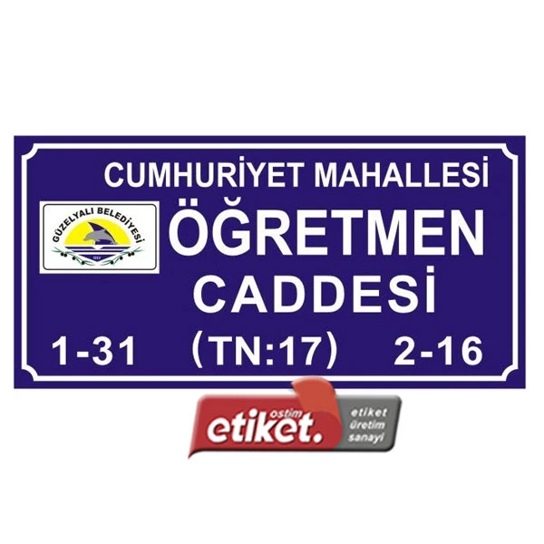 Duvar Tipi Cadde Levhaları