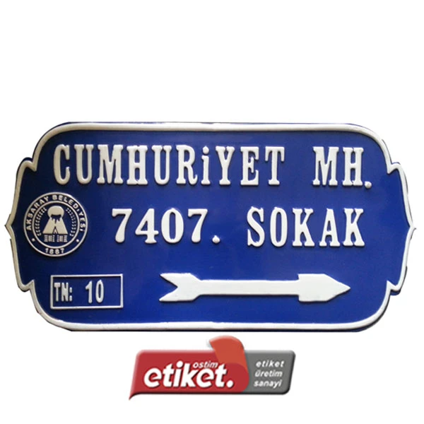 Duvar Tipi Cadde Levhaları