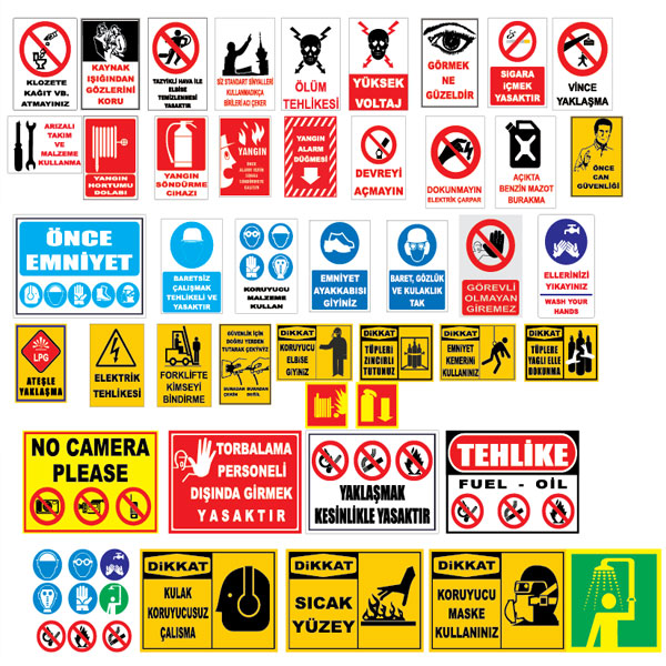 Tehlike Uyarı İşaretleri-İş Güvenliği Levhaları