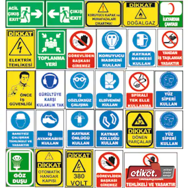 Tehlike Uyarı İşaretleri-İş Güvenliği Levhaları